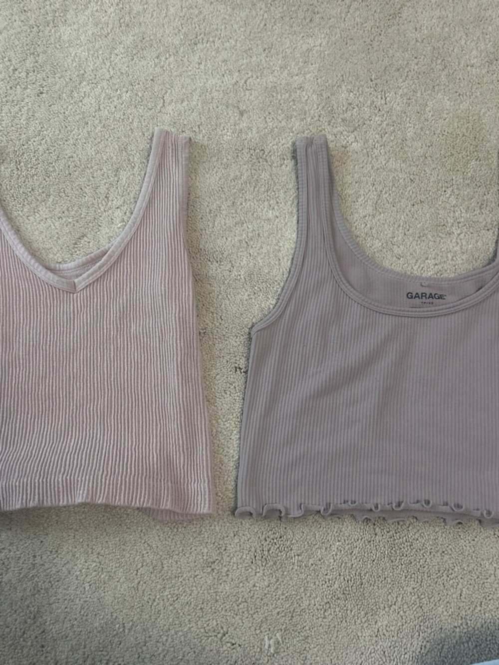 Garage Lavender Ribbed Tank Top - Light Purple Crop